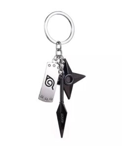 High Quality Naruto Inspired Konoha Itachi Blade & Shuriken Keychain