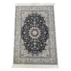 High Quality Persian Nain Navy Cream Area Rug - 180 x 120 cm