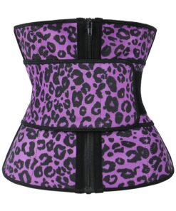 High-Quality Purple Leopard Print Waist Trainer/Cincher Single Belt - 6XL