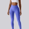 High Waist Seamless Active Gym Tights - Blue - XL