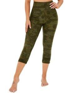 High Waisted Capri Leggings Exercise Pants for Running Cycling Yoga Workout - 2XL