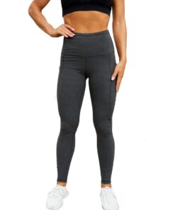 High Waisted Gray Leggings Non See Through Workout Yoga Pants - 2XL