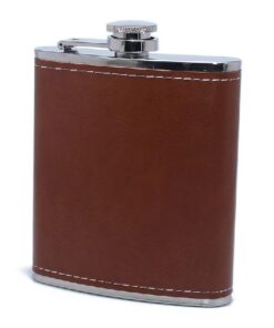 Hip Flask - Stainless Steel and PU Leather Sleeve