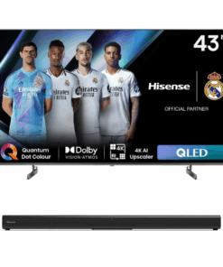 Hisense 43" SMART E7N 4K UHD QLED TV + Hisense 2.0 CH Bluetooth Soundbar