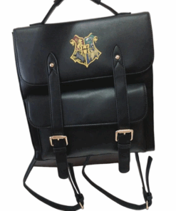 Hogwarts Leatherette Strap Backpack - Black