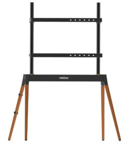 Hole Spacing Adjustable TV Floor Stand with wooden base for 55 to 86 inch