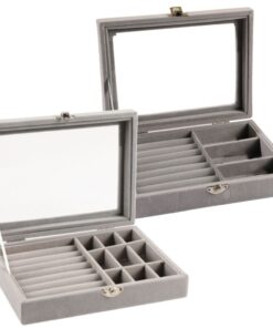 Home Beauty Large Capacity Portable Jewellery Storage Box 2 Set - 20x15x5cm