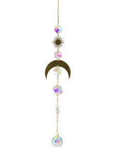 Home Decor Crystal Chime Moon Bronze
