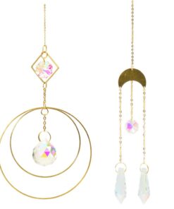 Home Decor Crystal Chime Moon & Round