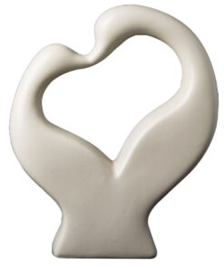 Home Decor Nordic Lovers Valentines Ceramic Kissing Swan Ornament (26cm)