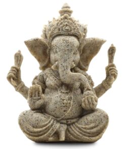 Home Decor Vintage Large Ganesha Buddha Elephant God Ornament (10x9x13cm) - Brown