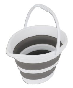 Homequip - Foldaway 5-Litre Bucket with Spout and Handle - Grey and White