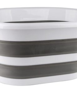 Homequip - Foldaway Laundry Basket - Grey and White - 62 x 45 x 26.5cm