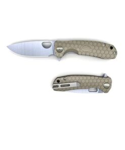 Honey badger HB1012 tan flipper medium knife