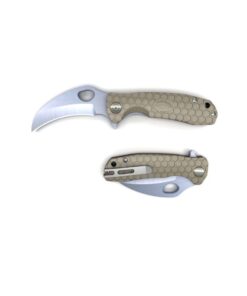 Honey badger HB1116 claw plain medium d2 tan knife
