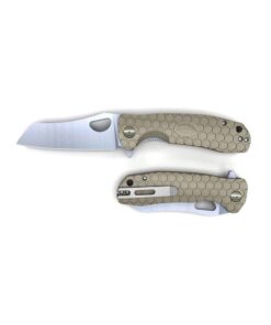 Honey badger HB1168 wharncleaver small tan d2 blade folding knife