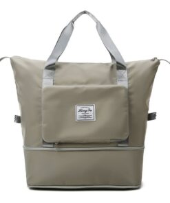 Hong Fu Large Capacity Lightweight Waterproof Folding Travel Bag - Grey