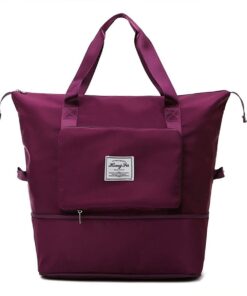 Hong Fu Large Capacity Lightweight Waterproof Folding Travel Bag - Purple