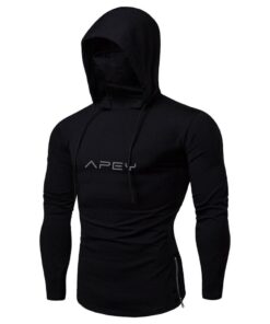 Hoodies For Men & Women - APEY Ninja Gym Tops Activewear Sweatshirts -Black - M