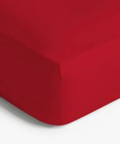 Horrockses Poly/Cot Fitted Sheet Crimson D