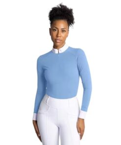Horse Riding Long Sleeve Competition Shirt - Light Blue - M