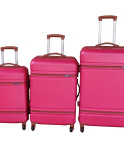 Hot Pink 3-Piece Luggage Set