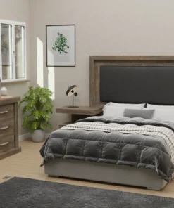 Houghton Headboard & Pedestal, Napoca and Black