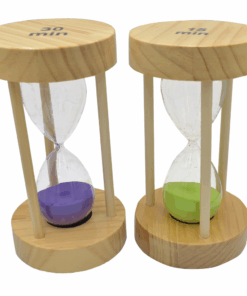 Hourglass Sand Timers for15,30 Minutes with Wood Holder - Set of 2