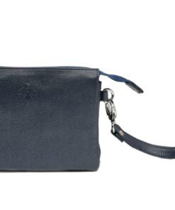 House of LB - Genuine Leather Crossbody Bag - Navy Blue