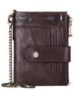 HumerPaul - Men's Bulky Stylish Design Genuine Leather Wallet - Coffee