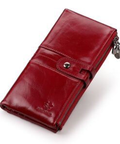 HumerPaul - Women's Stylish Design Genuine Leather Wallet - Red