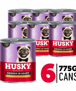 Husky Chicken Flavour Chunks in Gravy (6 x 775g) Wet Dog Food Cans