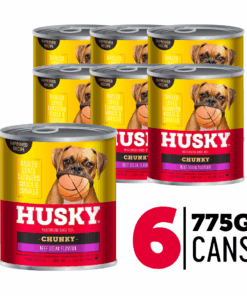 Husky Chunky Steak (6 x 775g) Wet Dog Food Cans - Canned Wet Dog Food