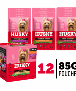 Husky Cuts in Gravy Wet Dog Food (12 x 85g Multipack) - Adult Dog Food