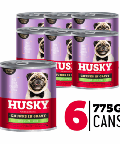 Husky Lamb Flavour Chunks in Gravy (6 x 775g) Wet Dog Food Cans