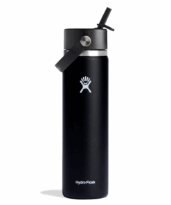 Hydro Flask Wide Mouth wStrawCap 24oz-Black-709ml