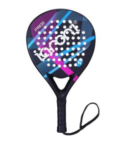 Ianoni Padel Racket Bat - Carbon Fiber Surface With Eva Memory Flex Foam - Black Purple