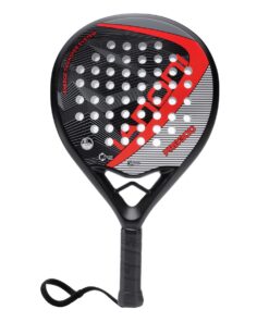 Ianoni Padel Racket Bat - Carbon Fiber Surface With Eva Memory Flex Foam - Black Red