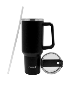 Iconix 1.2L Stainless Steel Thermo Travel Flask with handle - Black