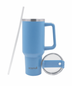 Iconix 1.2L Stainless Steel Thermo Travel Flask with handle - Light Blue