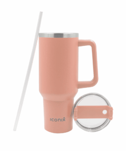 Iconix 1.2L Stainless Steel Thermo Travel Flask with handle - Peach
