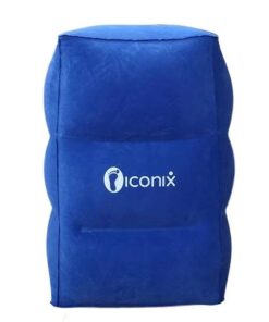 Iconix 3 Layer Adjustable Inflatable Travel Footrest with Air Pad - Blue