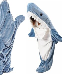 Iconix Fluffy Shark Sleeping Bag Blanket - Blue - 2 XL