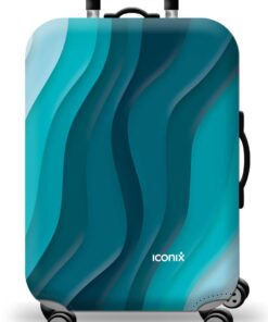 Iconix Printed Luggage Protector - Blue Waves - L