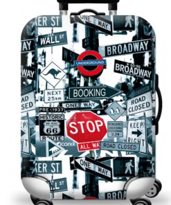 Iconix Printed Luggage Protector Cover- Road Trip Travel - M