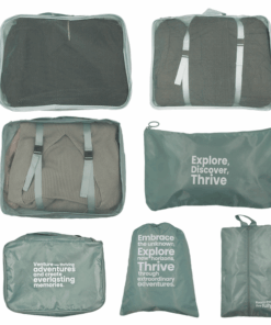 Iconix - Travel Luggage Organizer Set with Breathable Mesh - 7 Piece Set - Teal