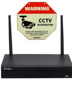 IMOU 4 Channel 1080P Wi Fi Camera Kit + 1TB HDD + Securi Prod Warning Sign