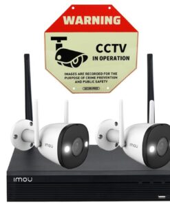 IMOU 8 Channel 1080P Wi Fi Camera Kit + 1TB HDD + Securi-Prod Warning Sign