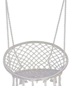 Indoor & Outdoor Modern Hammock Swing Lounge Chair - Cream