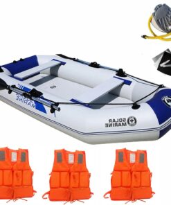 Inflatable Boat Military Grade Fishing Boat Dinghy + 3 Life Jackets + Pump - 330 cm